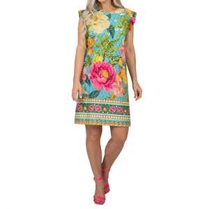 NEW SCAPA floral print eyelet dress in multi